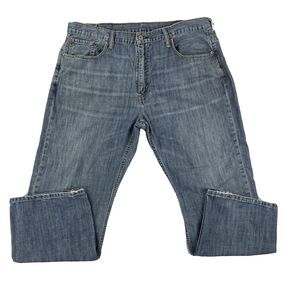 Levi's 569 Loose Fit Jeans Mens 38x28 Blue Straight Leg Distress Acid Wash Denim